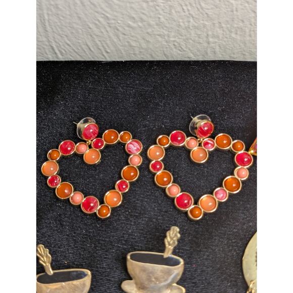 Earring Lot of Ten Gold Tone Whimsical Boho Costume Earrings - Picture 3 of 11